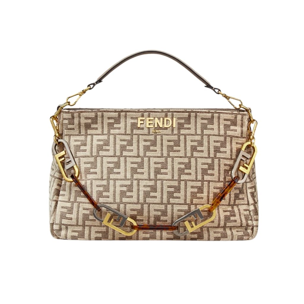 Fendi Olock Zip Dove Browntapestry Fabric Bag 8Br805Alfvf1Iqu - Image 2