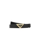 Prada Logo Plaque Belt Gold Hardware In Black - Image 4