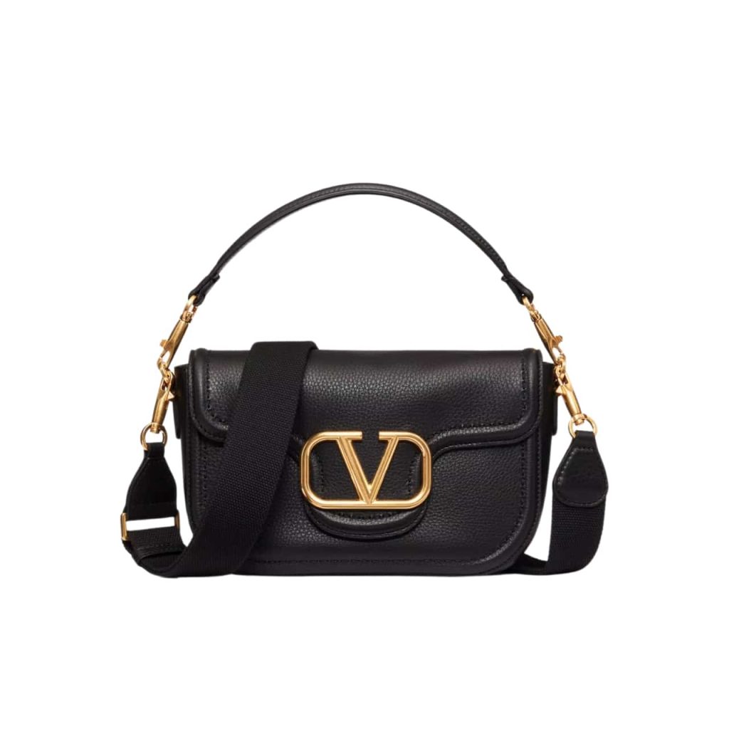 Valentino Garavani Alltime Grainy Leather Shoulder Bag Black 23Cm 5W0B0N20Imz 0No - Image 2