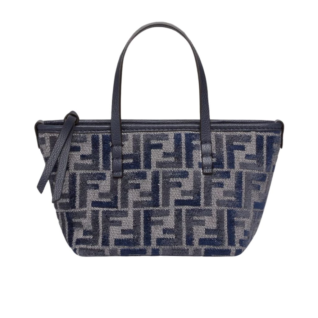 Fendi Roll Mini Ff Chenille Bag Dark Blue 16Cm 8Bs096Asu1F1Pqk - Image 2