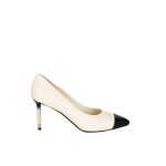 Chanel Pearl Embellished Heel Pumps White - Image 5