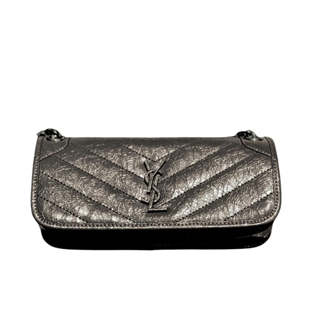Saint Laurent Mini Matelasse Monogram Niki Bag Black 26cm - Image 2