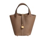 Hermes Picotin Lock 18 Bag Etoupe With Gold 18Cm H056289Cc18