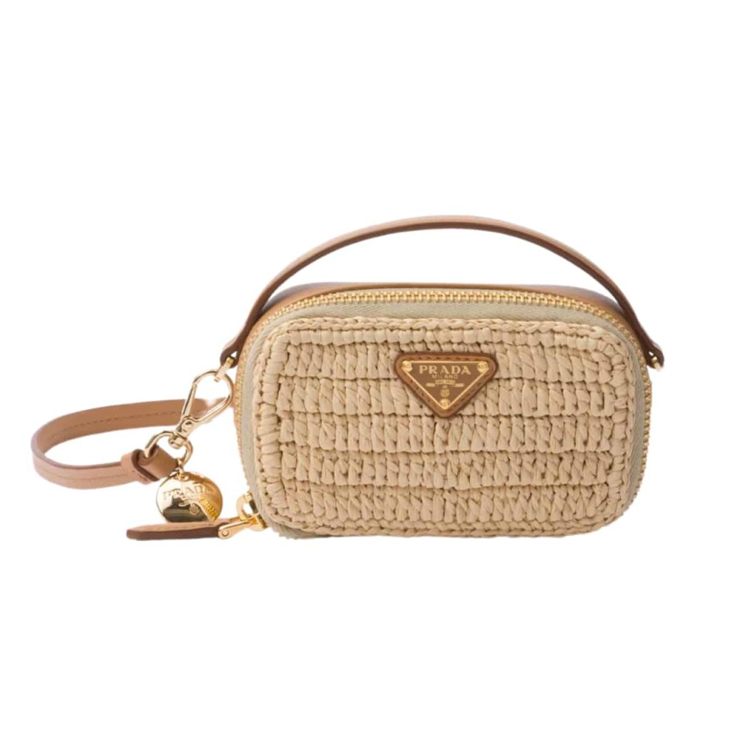 Prada Crochet And Leathe Pouch Bag Natural 18Cm 1Nr025 2Cyc F0018 - Image 2