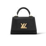 Louis Vuitton Twist PM Grained Leather Top Handle Bag Black 25Cm M57093