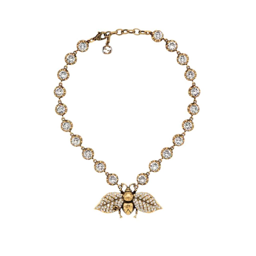 Gucci Bee Necklace With Crystals In Gold ‎629989 J1d50 8062 - Image 2