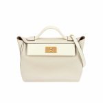 Hermès Kelly 24/24 Gold Hardware Evercolor Blanc 21Cm
