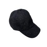 Louis Vuitton Monogram Denim Baseball Cap In Washed Black