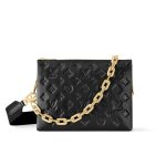 Louis Vuitton Coussin PM Monogram Leather Shoulder Bag Black 26cm M57790
