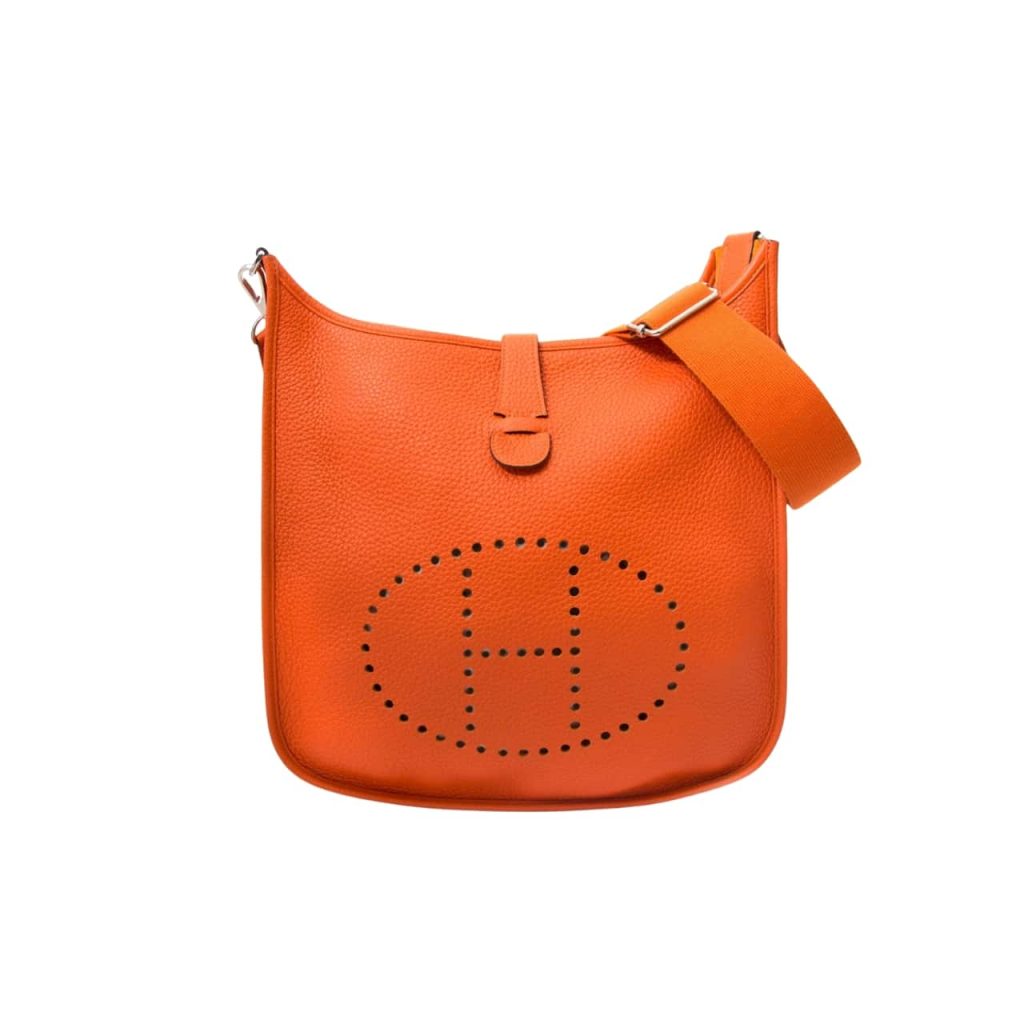 Hermes Clemence Evelyne Pm 25Cm Orange Feu - Image 2