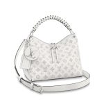 Louis Vuitton Beaubourg Hobo MM Mahina Perforated Leather Shoulder Bag White 32cm M58482