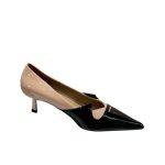 Prada Two Tone Toe Kitten Heels In Black And Beige - Image 9