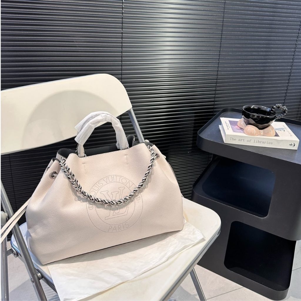 Louis Vuitton Bella Tote Bag Mahina Perforated In Beige 32Cm M11733 - Image 3