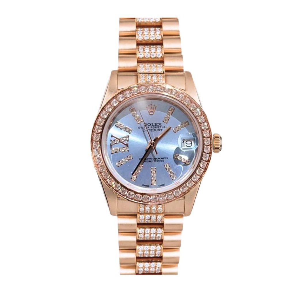 Rolex Datejust Diamond In Rose Gold With Blue Dial 31mm - Image 2