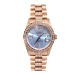 Rolex Datejust Diamond In Rose Gold With Blue Dial 31mm