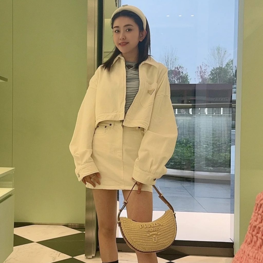 Prada Arqué Crochet Shoulder Bag Natural 22Cm 1Bc194 2M2T F0018 V Ouo - Image 11