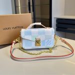 Louis Vuitton Pochette Métis East West Damier Canvas Light Blue 21cm - Image 3