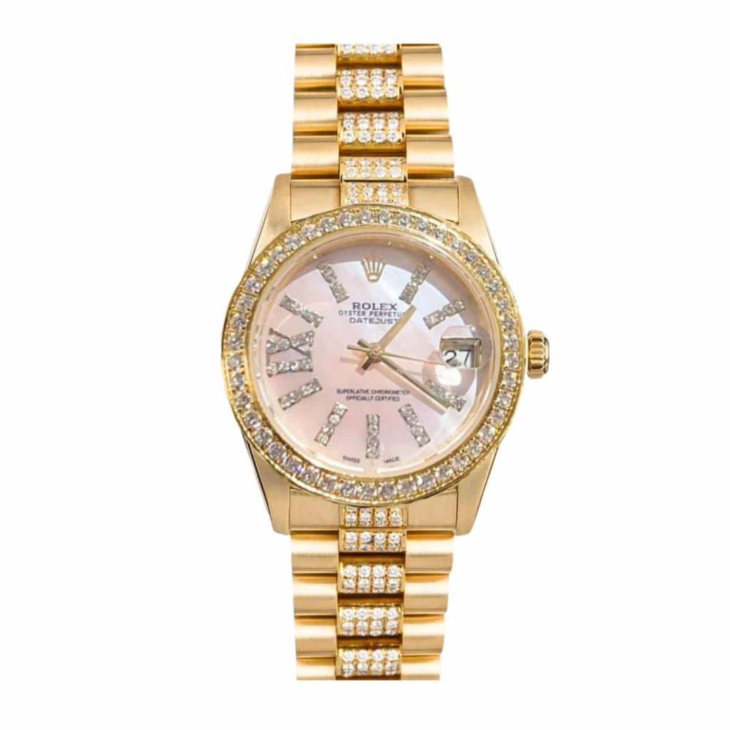 Rolex Datejust Diamond In Gold With Pinl Dial 31mm - Image 2