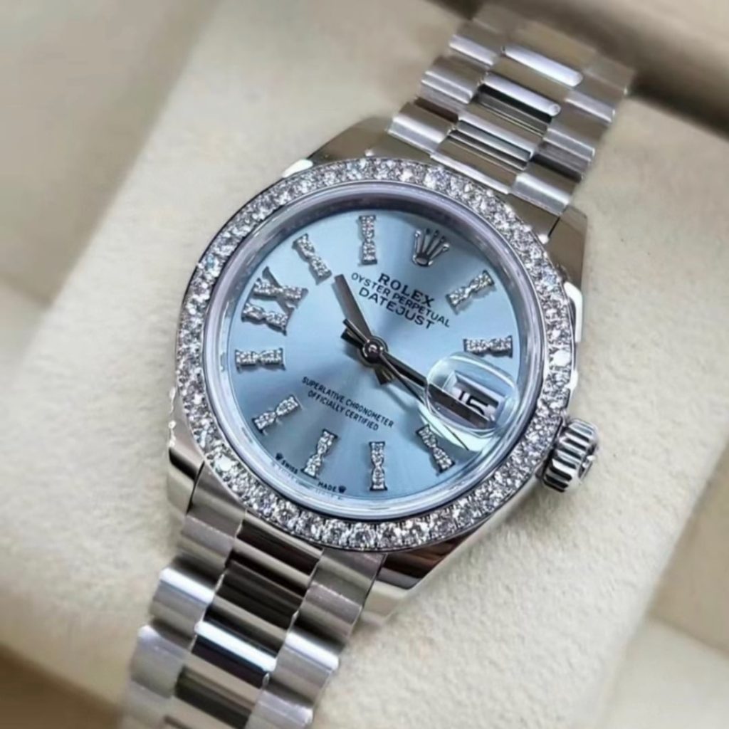 Rolex Lady Datejust 28 Ice Blue Dial Platinum Diamond 28mm 279136iblsrdp - Image 6