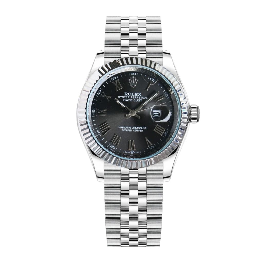 Rolex Datejust Roman Numeral Oystersteel And White Gold In Black 41mm - Image 2