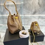 Prada Embellished Satin Pouch Platinum Color 20Cm 1Nr016 2Awl F0522 - Image 4