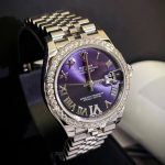 Rolex Datejust 36 Aubergine Diamond Dial Oyster Watch In Purple 126284rbr - Image 4