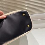 Prada Crochet And Leather Tote Bag Tan And Black 33Cm 1Bg499 2M2Q F0I55 V Goo - Image 9