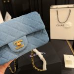 Chanel Classic Handbag Washed Denim And Gold Tone Metal Blue 19Cm A01112 B16747 Nx158 - Image 5