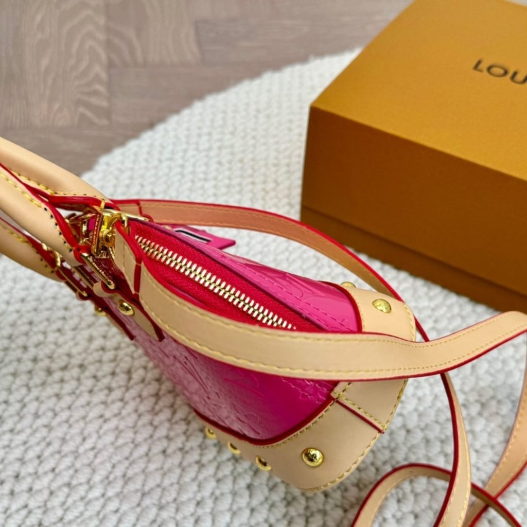 Louis Vuitton Nano Alma Monogram Vernis Neon Pink 18Cm M90611 - Image 5