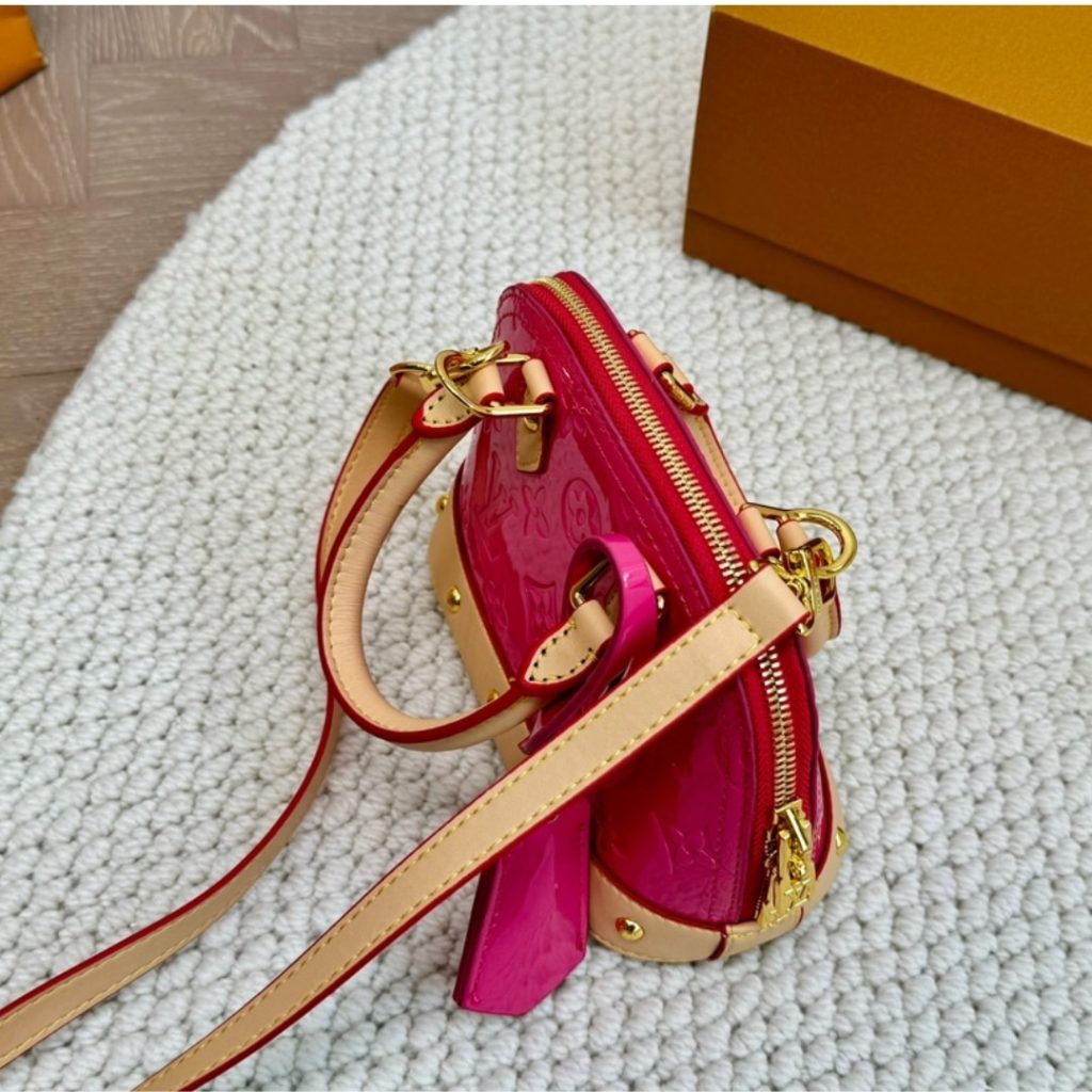 Louis Vuitton Nano Alma Monogram Vernis Neon Pink 18Cm M90611 - Image 6