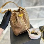 Prada Embellished Satin Pouch Platinum Color 20Cm 1Nr016 2Awl F0522 - Image 7