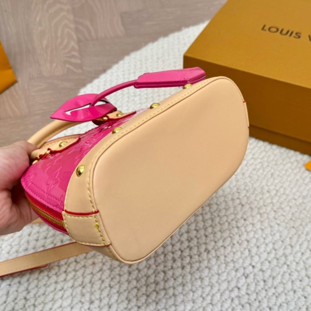 Louis Vuitton Nano Alma Monogram Vernis Neon Pink 18Cm M90611 - Image 8