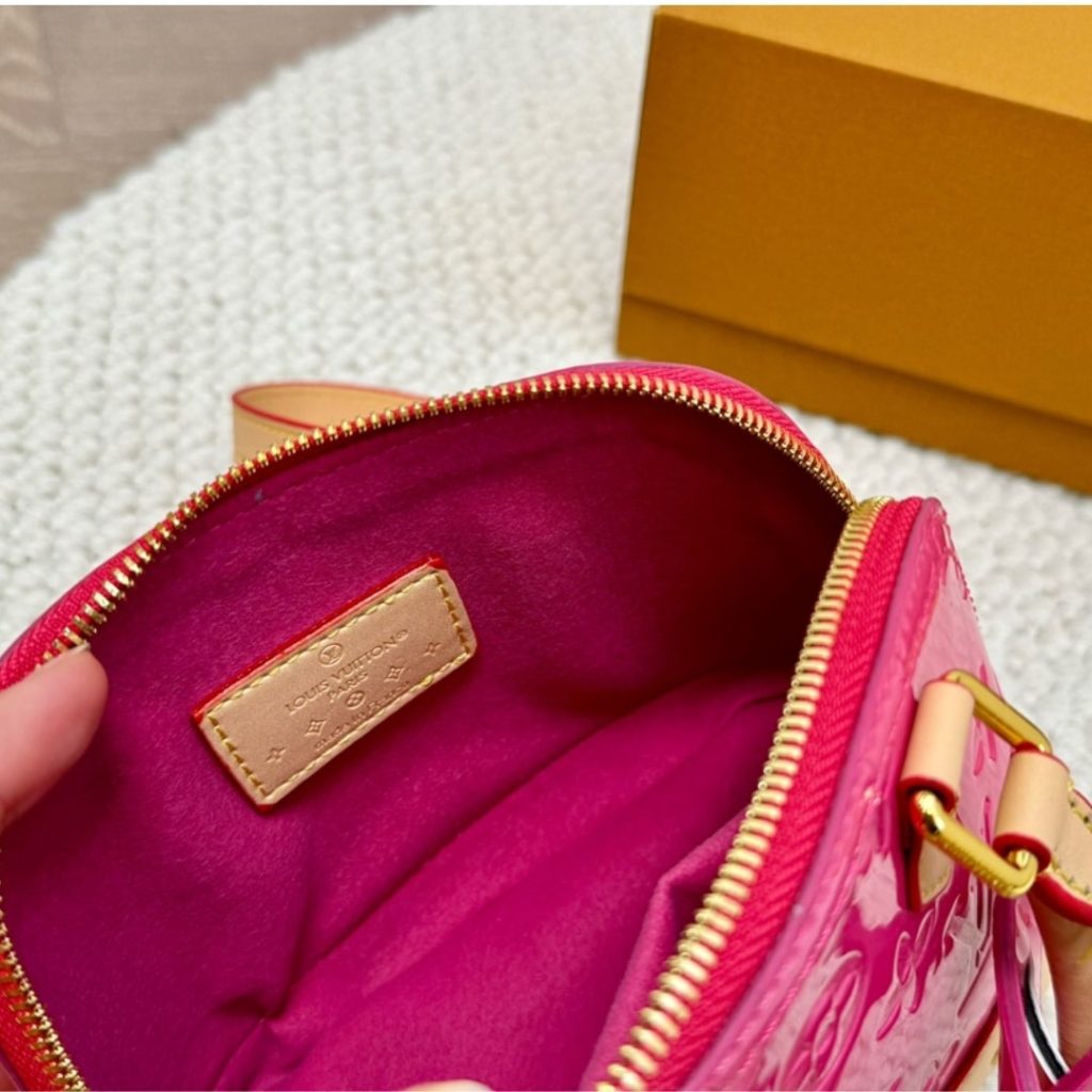 Louis Vuitton Nano Alma Monogram Vernis Neon Pink 18Cm M90611 - Image 9