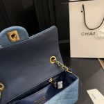 Chanel Classic Handbag Washed Denim And Gold Tone Metal Blue 19Cm A01112 B16747 Nx158 - Image 9