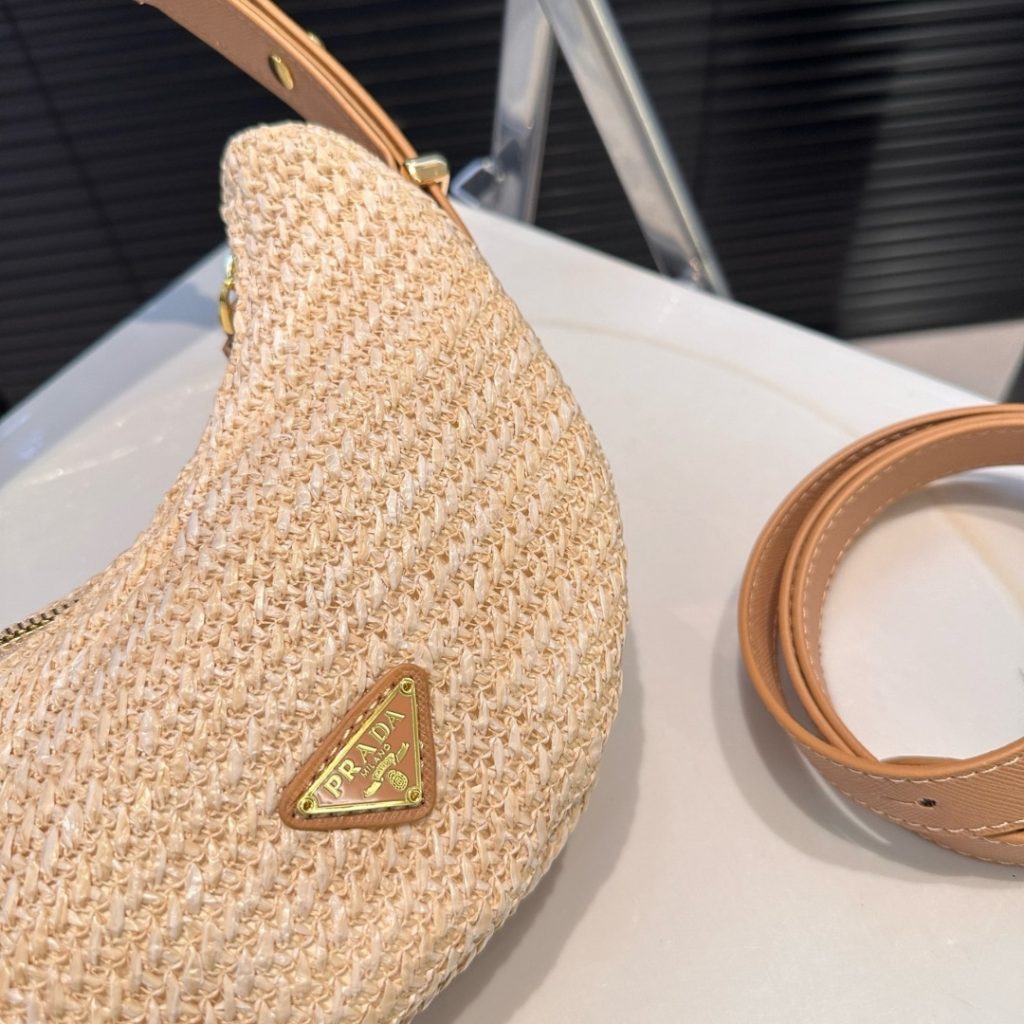 Prada Arqué Crochet Shoulder Bag Natural 22Cm 1Bc194 2M2T F0018 V Ouo - Image 10