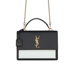 Saint Laurent Sunset Medium In Smooth Leather Bag Black 22Cm 634723 D4267 1031