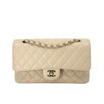 Chanel Classic Medium Double Flap Bag Beige 25cm A01113 Y04059 NZG77