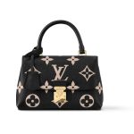 Louis Vuitton Madeleine BB Monogram Empreinte Leather Top Handle Bag Black and Beige 24cm M45978