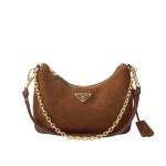 Prada Re Edition Mini Suede Bag Dark Brown 28Cm 1Bc204 2C4S F0324 V Qoo