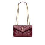 Saint Laurent Toy Puffer In Shiny Leather Burgundy 22Cm 759337Aaffa6593