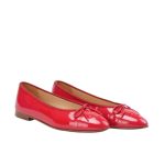 Chanel Patent Leather CC Cap Toe Ballet Flats Red - Image 8