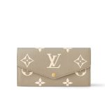 Louis Vuitton Sarah Wallet Bicolor Monogram Empreinte Tourterelle And Crème 19Cm M81049