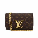 Louis Vuitton Pochette Louise Chain Monogram Canvas Brown 23cm