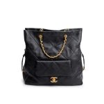 Chanel 25C Shopping Bag Black 33Cm As5315 B19030 10601