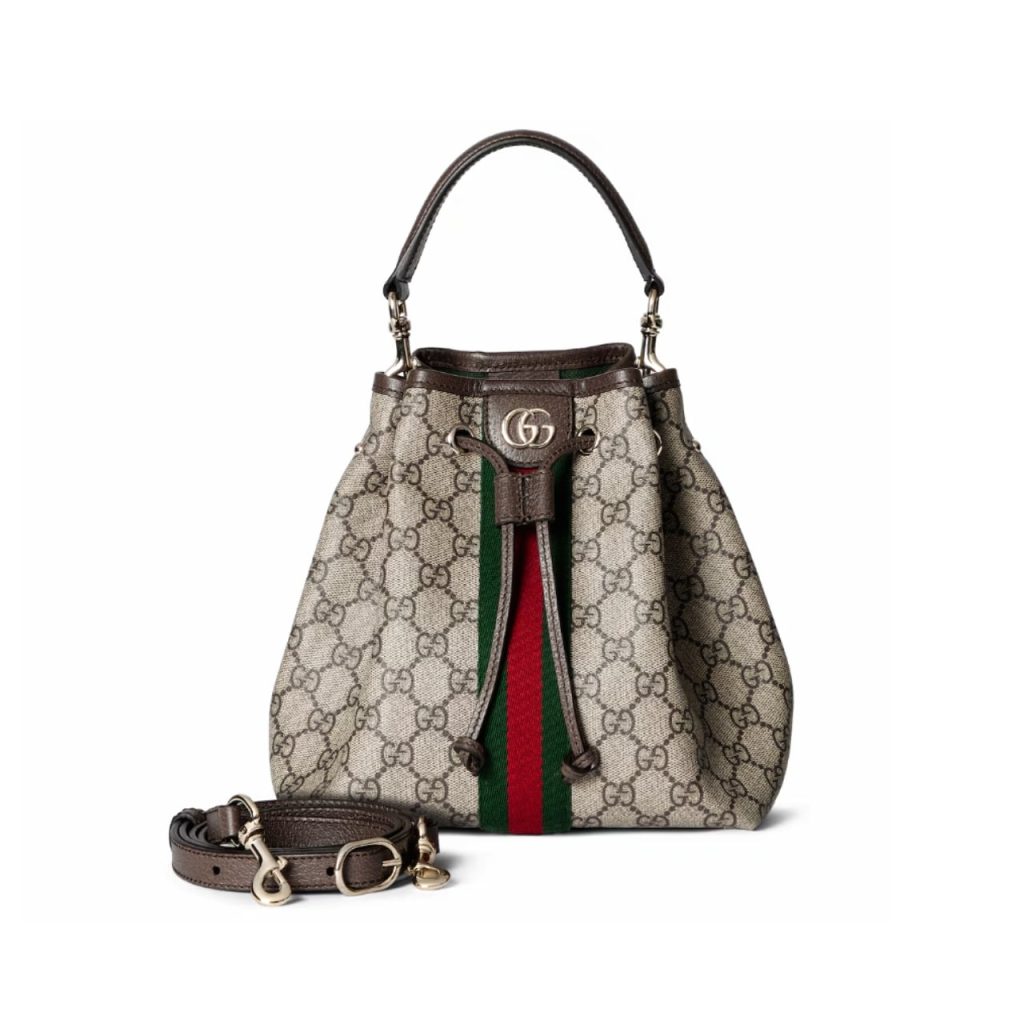 Gucci Ophidia Small Bucket Bag Beige And Dark Brown 22Cm 841313 Fae0K 9853 - Image 2