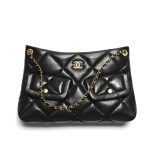 Chanel Shopping Bag Gold Tone Metal Black 38Cm As5740 B22139 94305