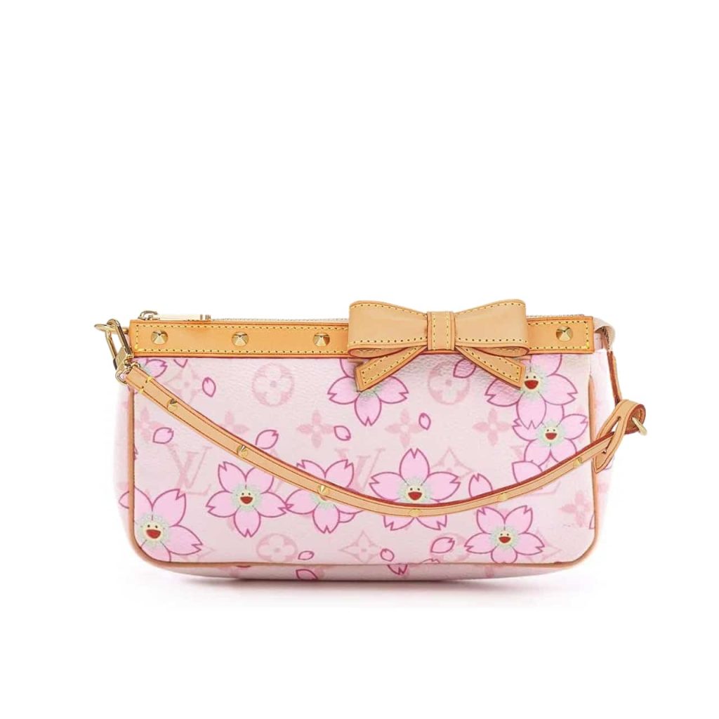 Louis Vuitton X Takashi Murakami Cherry Blossom Pochette Accessoires Bag Pink 20cm - Image 2