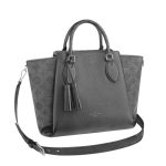 Louis Vuitton Haumea Mahina Leather Bag Dark Grey 30Cm