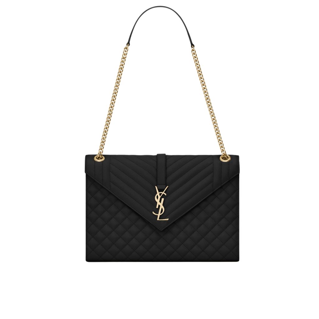 Saint Laurent Envelope Large Mix Matelassé Shoulder Bag Black 31cm 600166BOW911000 - Image 2
