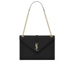 Saint Laurent Envelope Large Mix Matelassé Shoulder Bag Black 31cm 600166BOW911000